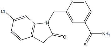 3-[(6-chloro-2-oxo-2,3-dihydro-1H-indol-1-yl)methyl]benzene-1-carbothioamide|