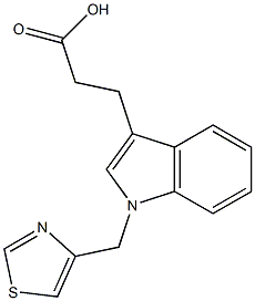 3-[1-(1,3-thiazol-4-ylmethyl)-1H-indol-3-yl]propanoic acid Structure