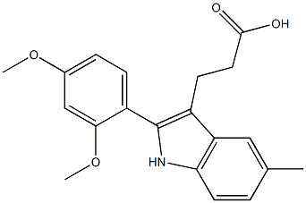 3-[2-(2,4-dimethoxyphenyl)-5-methyl-1H-indol-3-yl]propanoic acid 化学構造式