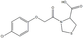 3-[2-(4-chlorophenoxy)acetyl]-1,3-thiazolidine-4-carboxylic acid,,结构式