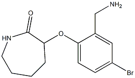 3-[2-(aminomethyl)-4-bromophenoxy]azepan-2-one,,结构式