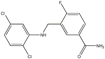 3-{[(2,5-dichlorophenyl)amino]methyl}-4-fluorobenzamide,,结构式