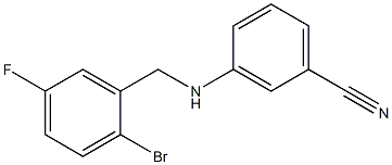 3-{[(2-bromo-5-fluorophenyl)methyl]amino}benzonitrile,,结构式