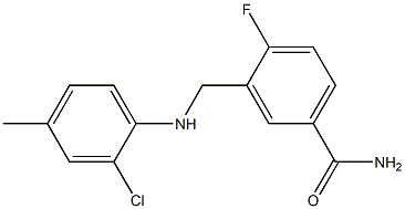  3-{[(2-chloro-4-methylphenyl)amino]methyl}-4-fluorobenzamide