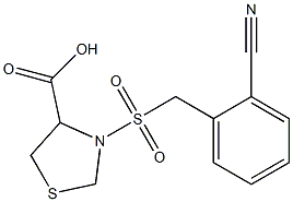 3-{[(2-cyanophenyl)methane]sulfonyl}-1,3-thiazolidine-4-carboxylic acid,,结构式