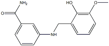3-{[(2-hydroxy-3-methoxyphenyl)methyl]amino}benzamide,,结构式