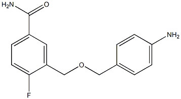 3-{[(4-aminophenyl)methoxy]methyl}-4-fluorobenzamide Struktur