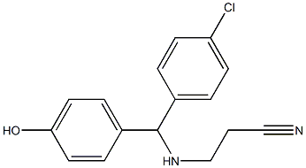 3-{[(4-chlorophenyl)(4-hydroxyphenyl)methyl]amino}propanenitrile Struktur