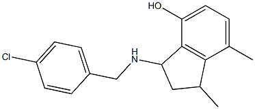 3-{[(4-chlorophenyl)methyl]amino}-1,7-dimethyl-2,3-dihydro-1H-inden-4-ol 化学構造式