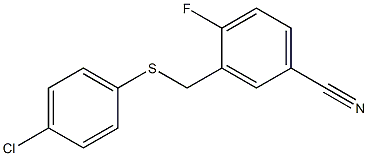 3-{[(4-chlorophenyl)sulfanyl]methyl}-4-fluorobenzonitrile,,结构式
