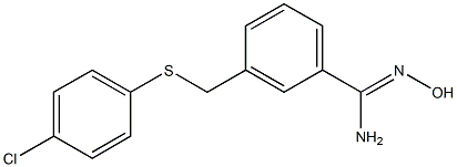 3-{[(4-chlorophenyl)sulfanyl]methyl}-N'-hydroxybenzene-1-carboximidamide 化学構造式