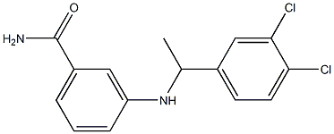 3-{[1-(3,4-dichlorophenyl)ethyl]amino}benzamide 化学構造式