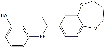 3-{[1-(3,4-dihydro-2H-1,5-benzodioxepin-7-yl)ethyl]amino}phenol 结构式