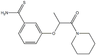 3-{[1-oxo-1-(piperidin-1-yl)propan-2-yl]oxy}benzene-1-carbothioamide Struktur