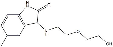 3-{[2-(2-hydroxyethoxy)ethyl]amino}-5-methyl-2,3-dihydro-1H-indol-2-one 化学構造式