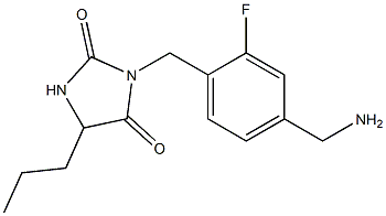 3-{[4-(aminomethyl)-2-fluorophenyl]methyl}-5-propylimidazolidine-2,4-dione