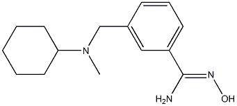 3-{[cyclohexyl(methyl)amino]methyl}-N'-hydroxybenzenecarboximidamide 化学構造式