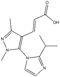 3-{1,3-dimethyl-5-[2-(propan-2-yl)-1H-imidazol-1-yl]-1H-pyrazol-4-yl}prop-2-enoic acid 结构式