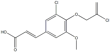 3-{3-chloro-4-[(2-chloroprop-2-en-1-yl)oxy]-5-methoxyphenyl}prop-2-enoic acid 化学構造式