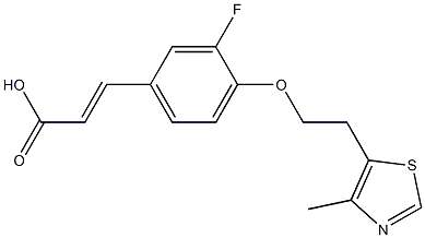 3-{3-fluoro-4-[2-(4-methyl-1,3-thiazol-5-yl)ethoxy]phenyl}prop-2-enoic acid 结构式