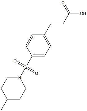 3-{4-[(4-methylpiperidine-1-)sulfonyl]phenyl}propanoic acid,,结构式