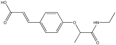 3-{4-[1-(ethylcarbamoyl)ethoxy]phenyl}prop-2-enoic acid 化学構造式