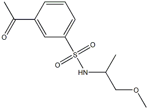 3-acetyl-N-(1-methoxypropan-2-yl)benzene-1-sulfonamide 化学構造式