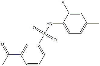 3-acetyl-N-(2-fluoro-4-methylphenyl)benzene-1-sulfonamide Structure