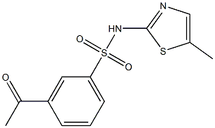 3-acetyl-N-(5-methyl-1,3-thiazol-2-yl)benzene-1-sulfonamide 结构式