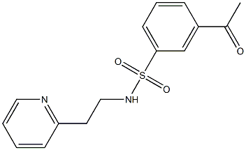 3-acetyl-N-[2-(pyridin-2-yl)ethyl]benzene-1-sulfonamide,,结构式