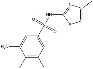 3-amino-4,5-dimethyl-N-(4-methyl-1,3-thiazol-2-yl)benzene-1-sulfonamide Structure