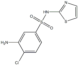 3-amino-4-chloro-N-(1,3-thiazol-2-yl)benzene-1-sulfonamide 化学構造式