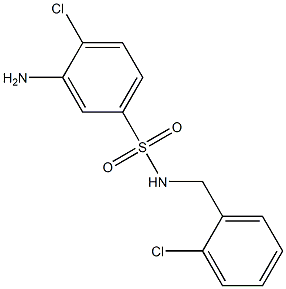 3-amino-4-chloro-N-[(2-chlorophenyl)methyl]benzene-1-sulfonamide 结构式