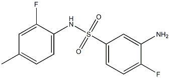 3-amino-4-fluoro-N-(2-fluoro-4-methylphenyl)benzene-1-sulfonamide 结构式