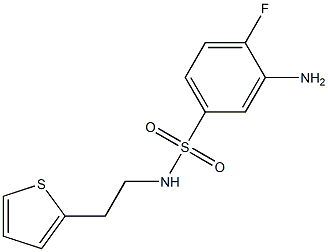 3-amino-4-fluoro-N-[2-(thiophen-2-yl)ethyl]benzene-1-sulfonamide 结构式