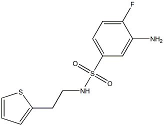 3-amino-4-fluoro-N-[2-(thiophen-2-yl)ethyl]benzene-1-sulfonamide,,结构式