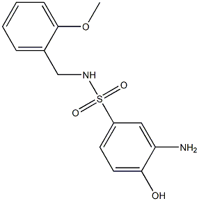 3-amino-4-hydroxy-N-[(2-methoxyphenyl)methyl]benzene-1-sulfonamide,,结构式