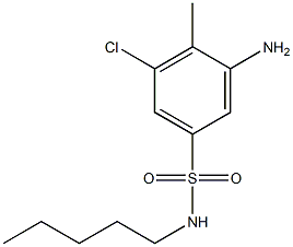3-amino-5-chloro-4-methyl-N-pentylbenzene-1-sulfonamide Struktur