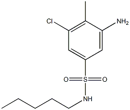 3-amino-5-chloro-4-methyl-N-pentylbenzene-1-sulfonamide 化学構造式