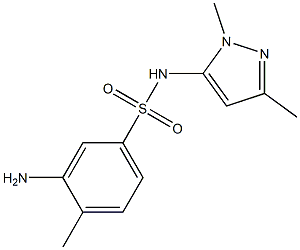 3-amino-N-(1,3-dimethyl-1H-pyrazol-5-yl)-4-methylbenzene-1-sulfonamide Struktur