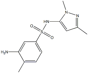 3-amino-N-(1,3-dimethyl-1H-pyrazol-5-yl)-4-methylbenzene-1-sulfonamide 化学構造式