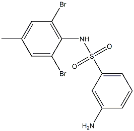 3-amino-N-(2,6-dibromo-4-methylphenyl)benzene-1-sulfonamide Structure