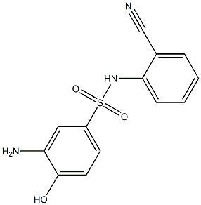 3-amino-N-(2-cyanophenyl)-4-hydroxybenzene-1-sulfonamide,,结构式