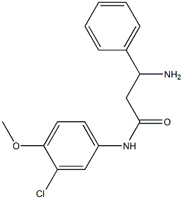 3-amino-N-(3-chloro-4-methoxyphenyl)-3-phenylpropanamide Struktur
