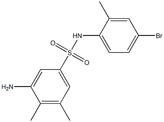 3-amino-N-(4-bromo-2-methylphenyl)-4,5-dimethylbenzene-1-sulfonamide 化学構造式