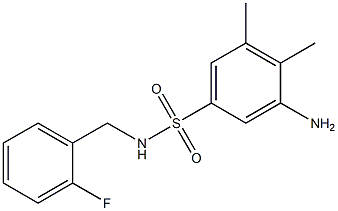 3-amino-N-[(2-fluorophenyl)methyl]-4,5-dimethylbenzene-1-sulfonamide 化学構造式