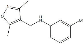 3-bromo-N-[(3,5-dimethyl-1,2-oxazol-4-yl)methyl]aniline,,结构式