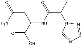 3-carbamoyl-2-[2-(1H-1,2,4-triazol-1-yl)propanamido]propanoic acid 结构式