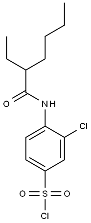 3-chloro-4-(2-ethylhexanamido)benzene-1-sulfonyl chloride Structure