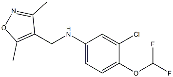 3-chloro-4-(difluoromethoxy)-N-[(3,5-dimethyl-1,2-oxazol-4-yl)methyl]aniline,,结构式